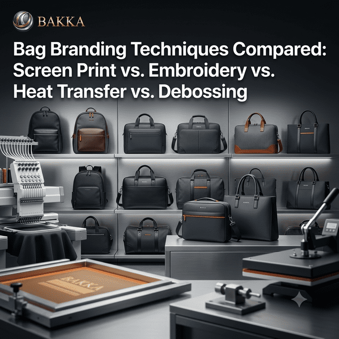 Bag Branding Techniques Compared: Screen Print vs. Embroidery vs. Heat Transfer vs. Debossing | Which Branding Method Is Best for Custom Bags?