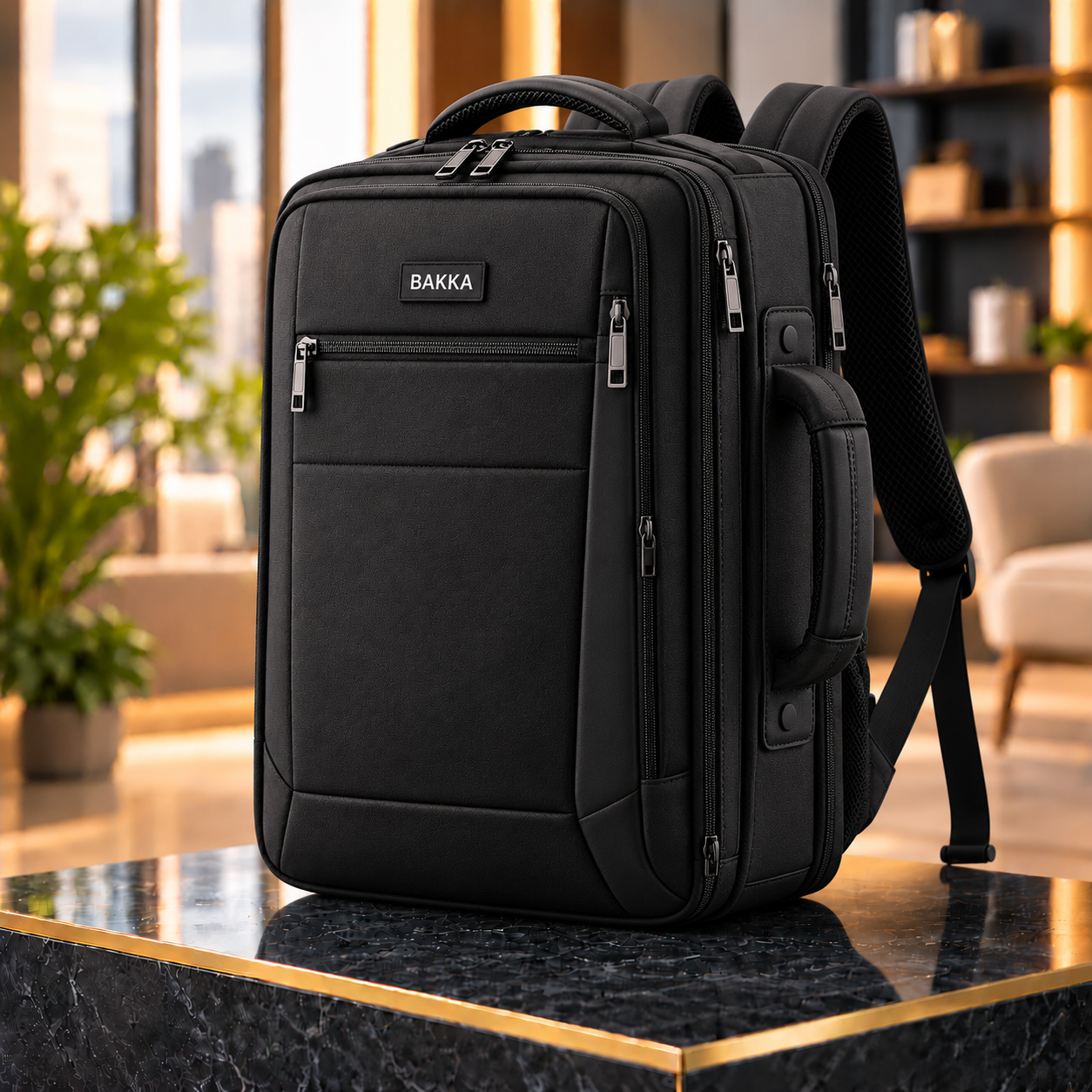 6 Convertible Laptop Backpack (Briefcase 2-in-1) 