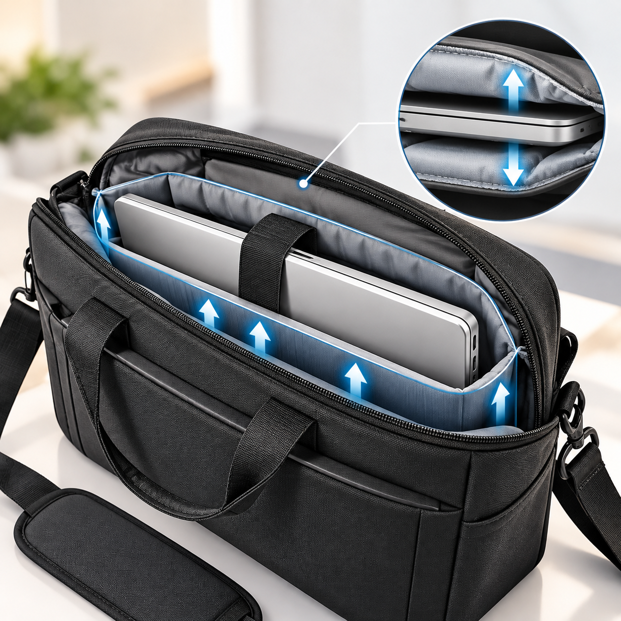 Floating Padded Laptop Compartment
